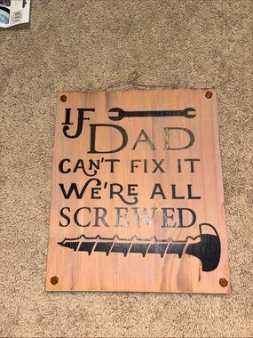 Source Unknown Pink Wood Sign with Black Lettering